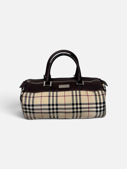Vintage Burberry Nova Check Barrel Bag|Early 2000s