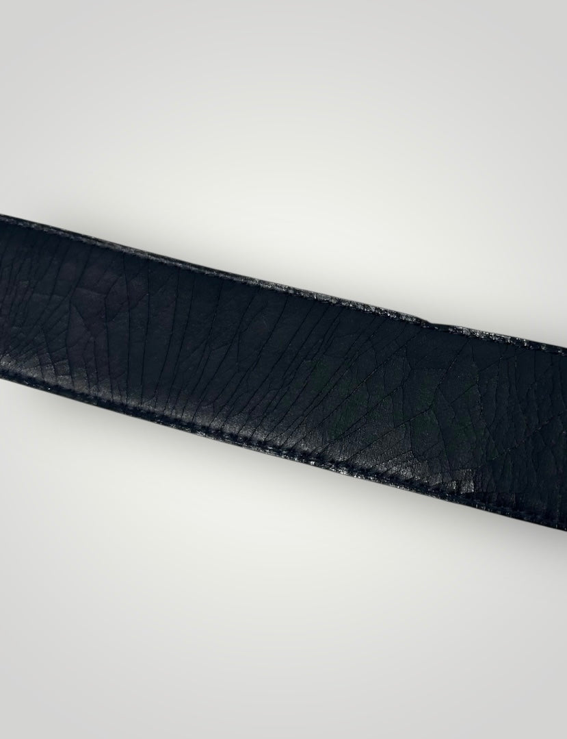 Vintage Yves Saint Laurent Heart Buckle Leather Belt