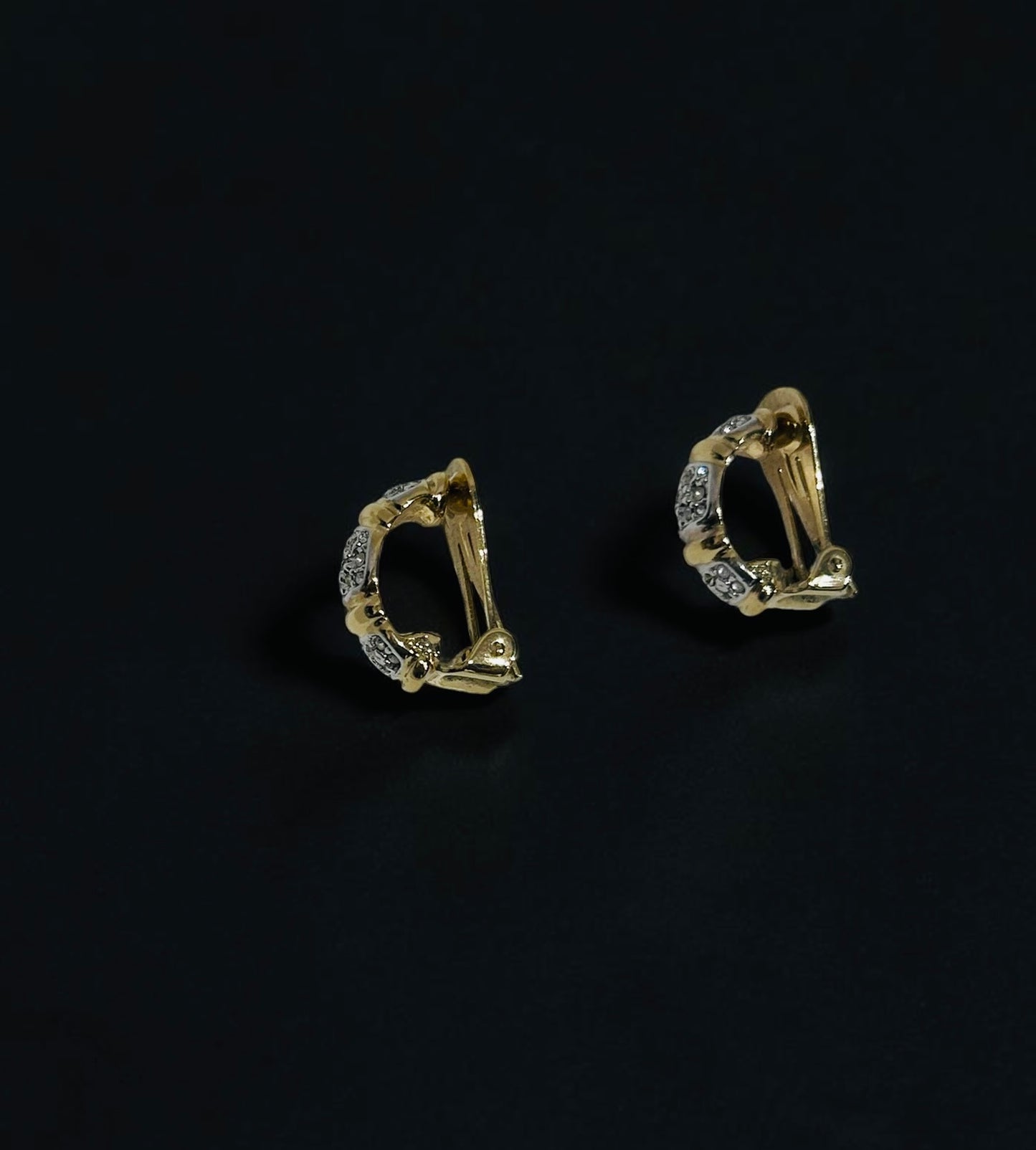 Vintage Gold-Tone Crystal Clip-On Earrings