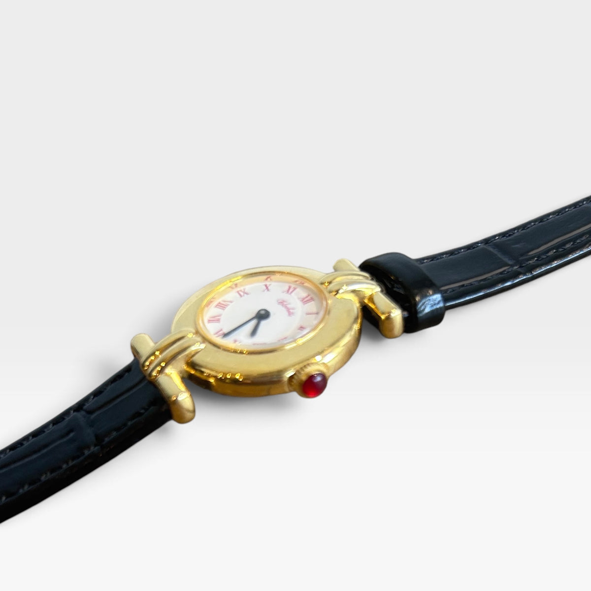 Vintage Clochette Gold-Tone Leather Strap Watch | 1990s