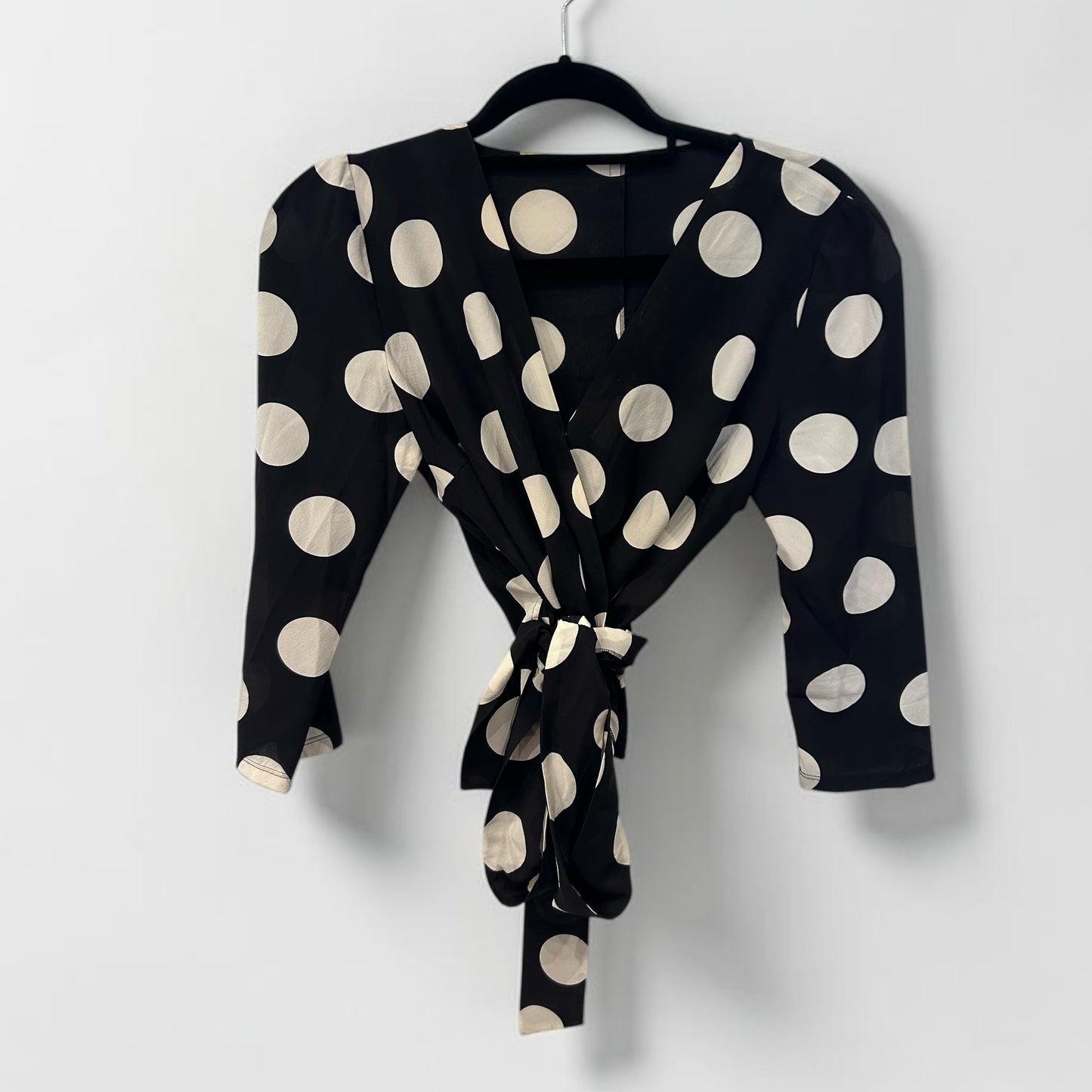 Vintage Dolce & Gabbana Silk Polka Dot Wrap Blouse| Early 2000s