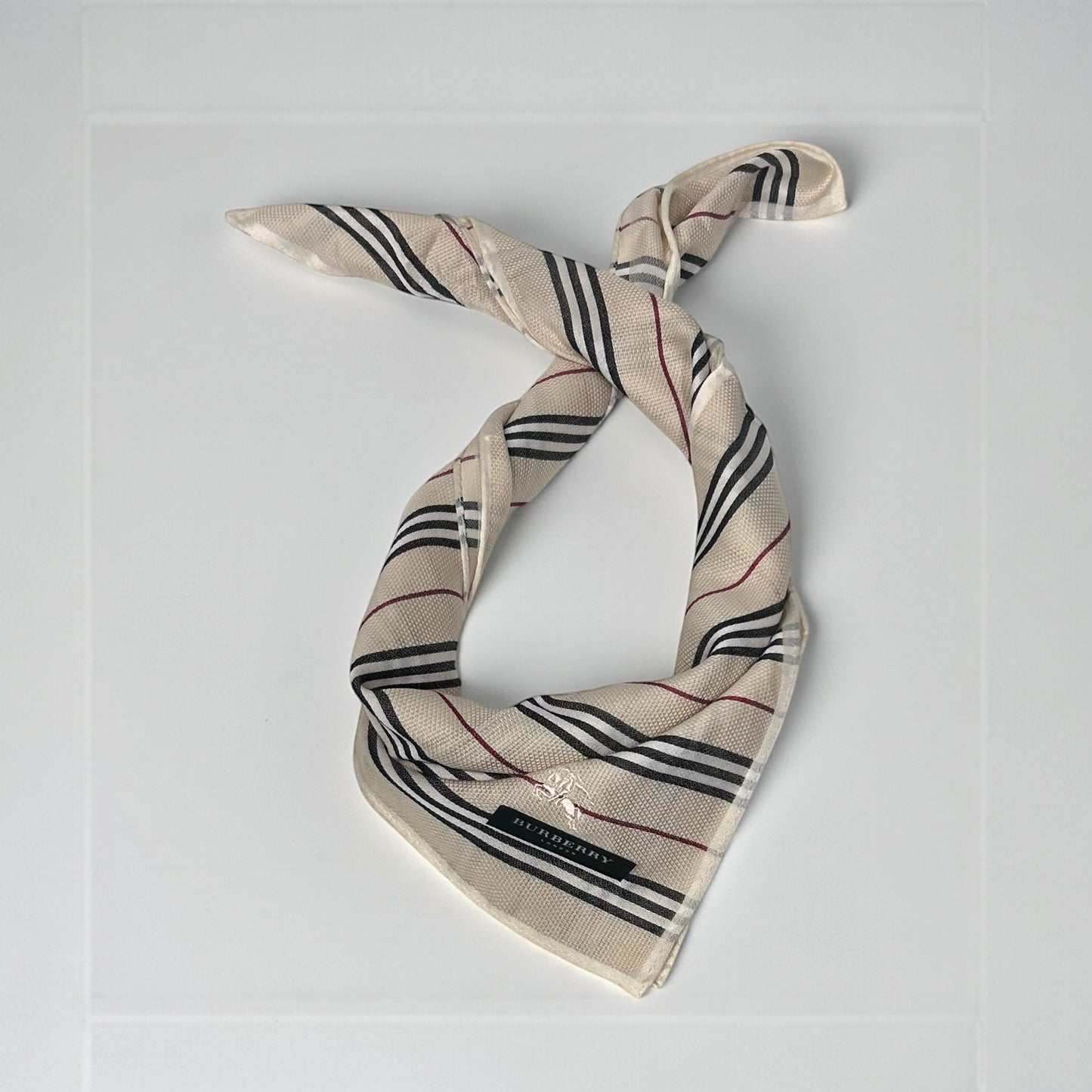 Vintage Burberry Striped Handkerchief Scarf|2000s