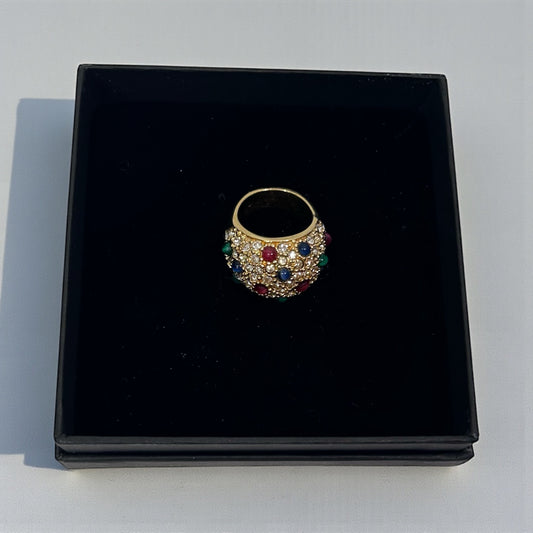 Vintage Multicolor Dome Ring