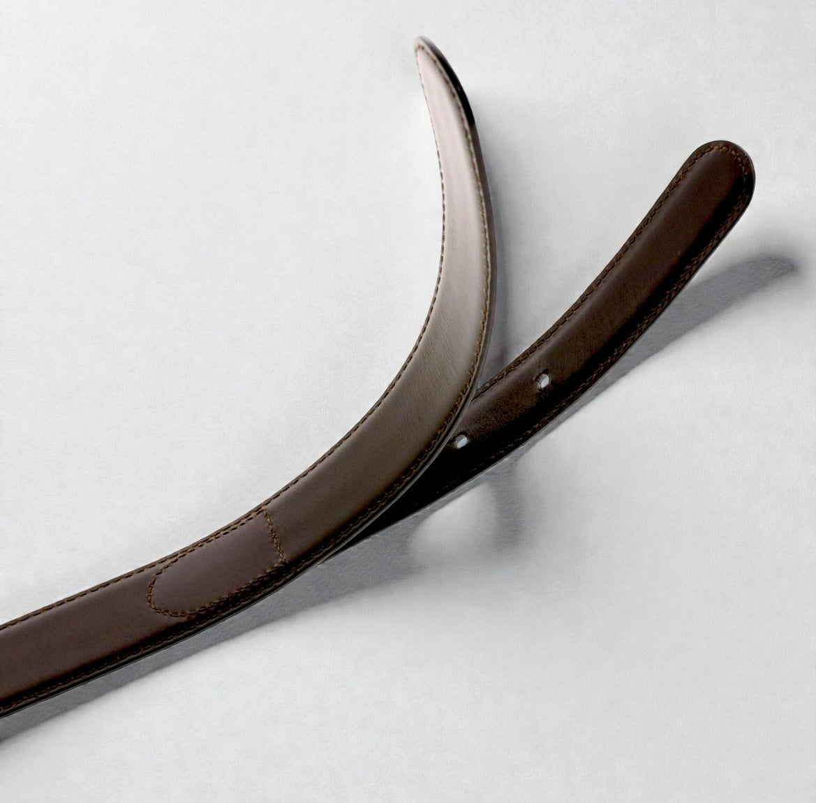Vintage Celine Brown Leather Belt With Gold Tone Buckle | Late 1990s -Early 2000s
