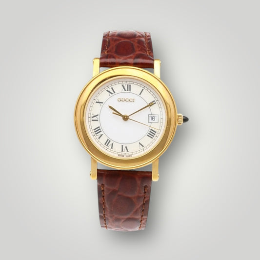 Vintage Gucci Swiss-Made Gold Roman Dial Watch