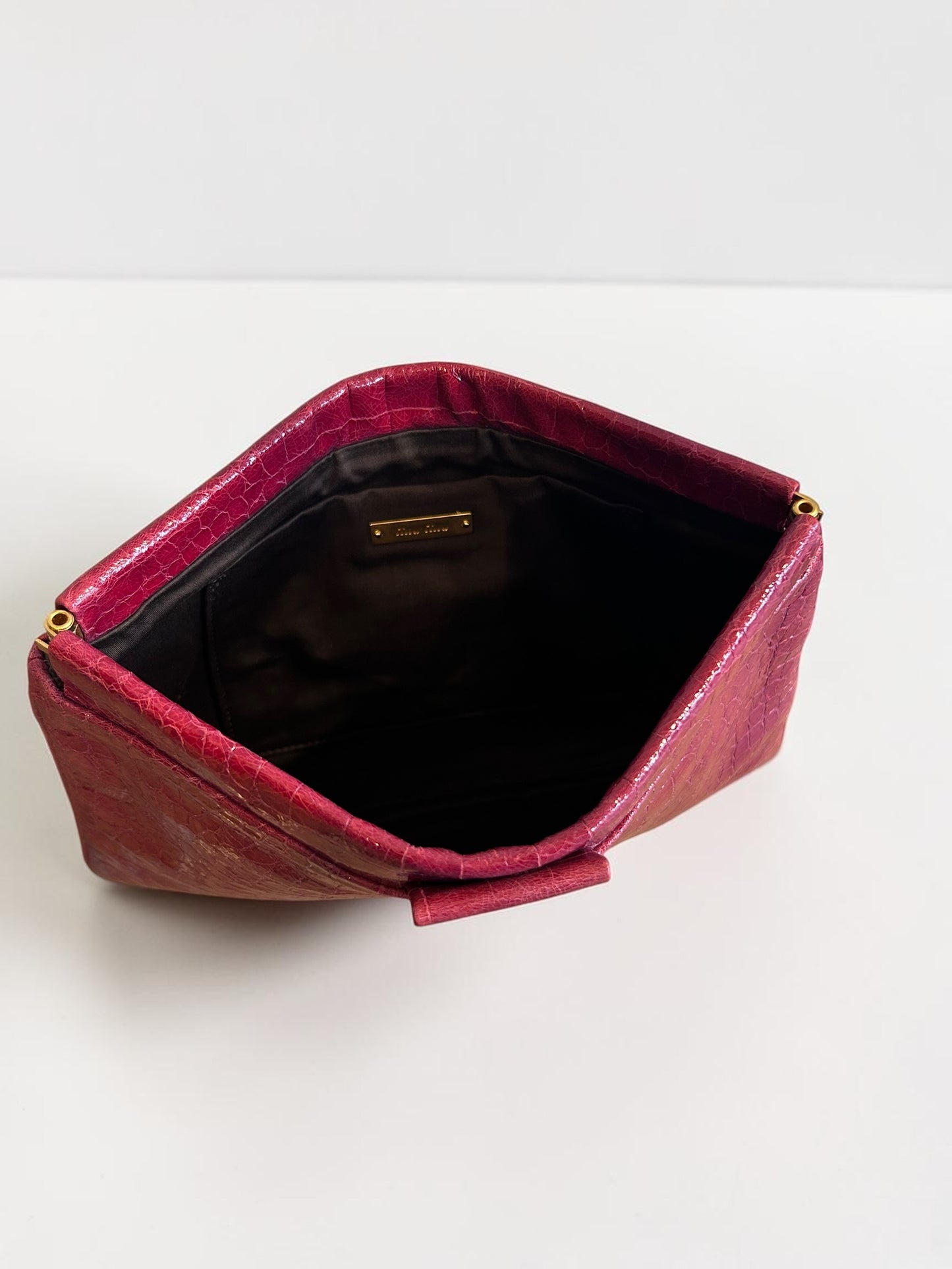 Miu Miu Croc-Embossed Leather Clutch |Early 2000s