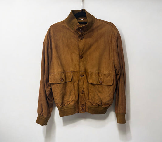 Vintage Suede Bomber Jacket