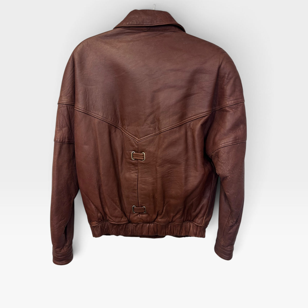 Vintage Brown Leather Bomber Jacket | Late 1980s