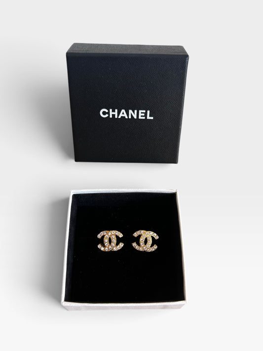 Vintage Chanel Crystal Clip-On Earrings| Spring 1993