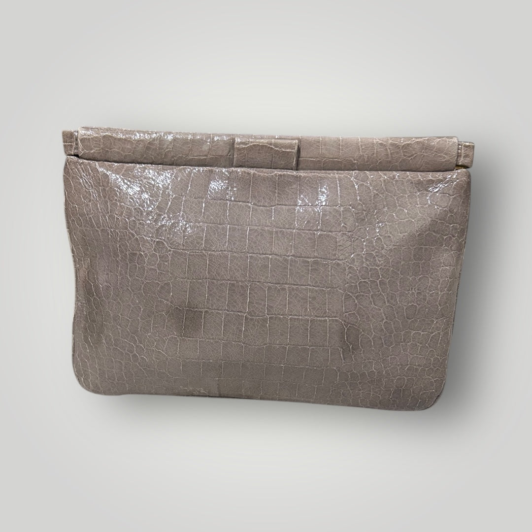 Vintage Miu Miu Croc-Embossed Leather Clutc ,Early 2000