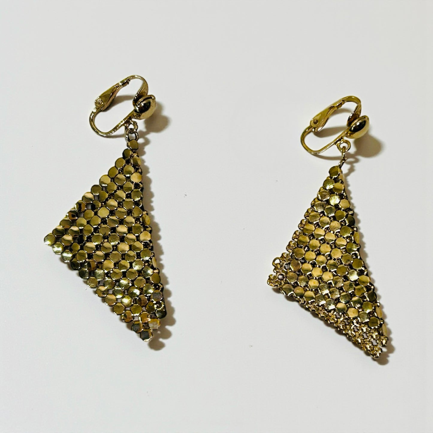 Vintage Mesh Gold-Tone Statement Earrings