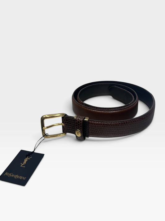 Vintage Yves Saint Laurent Brown Leather Belt | Late 1980s