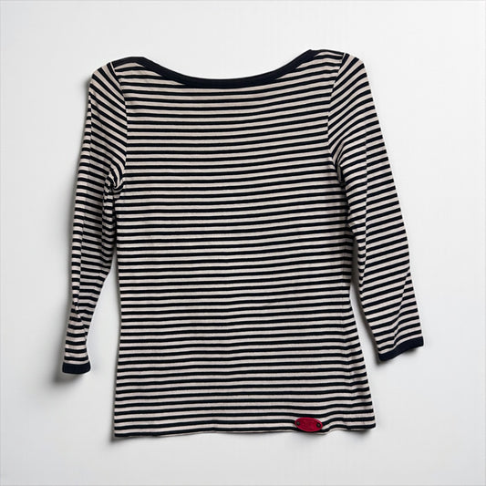 Vintage Céline Striped Top with Red Triomphe Logo Patch