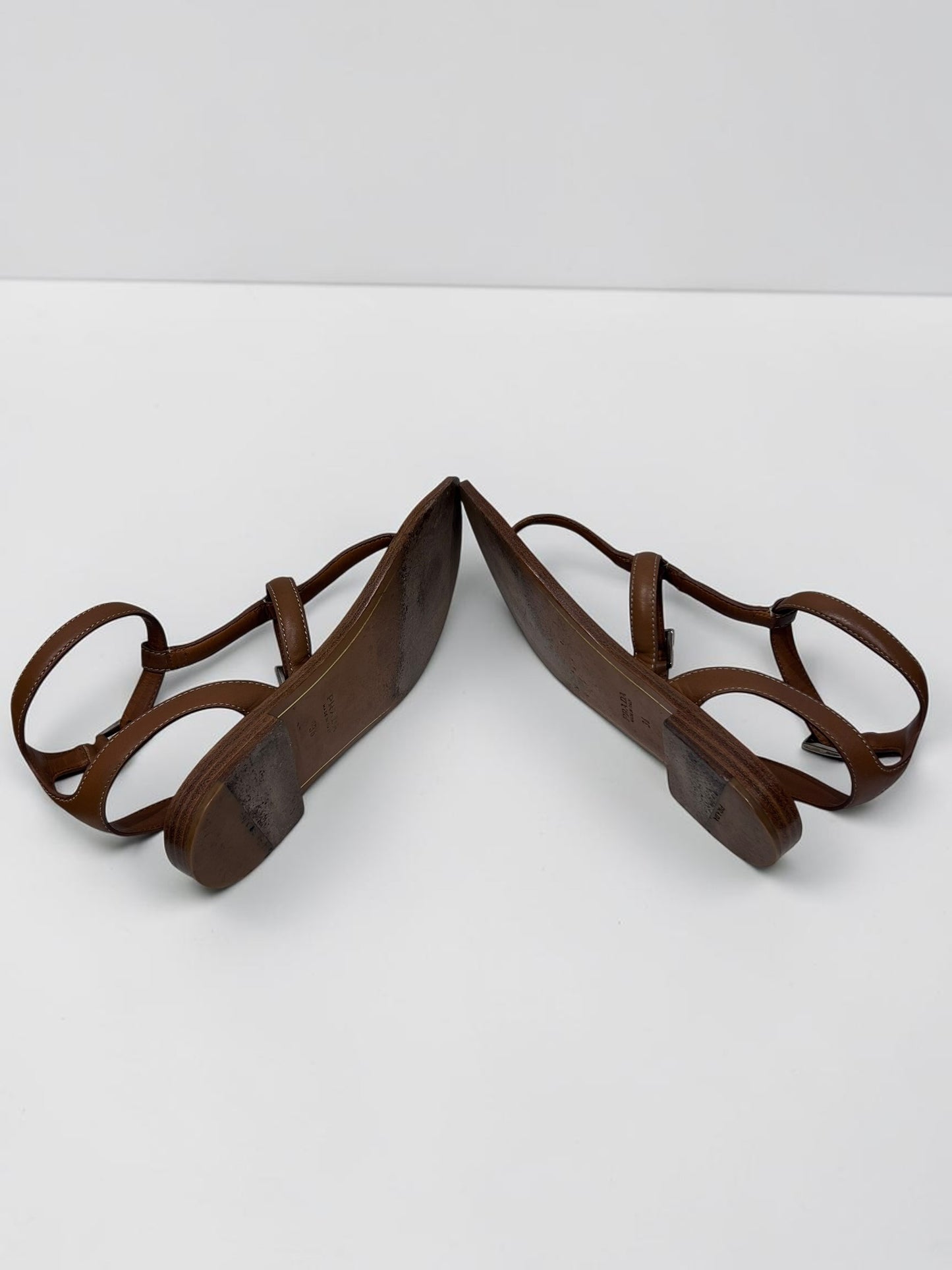 Prada Leather T-Strap Sandals
