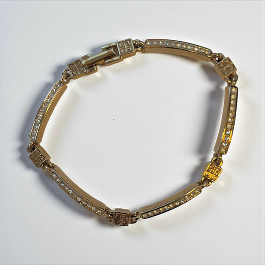 VintyGivenchy Gold-Plated Crystal Bracelet