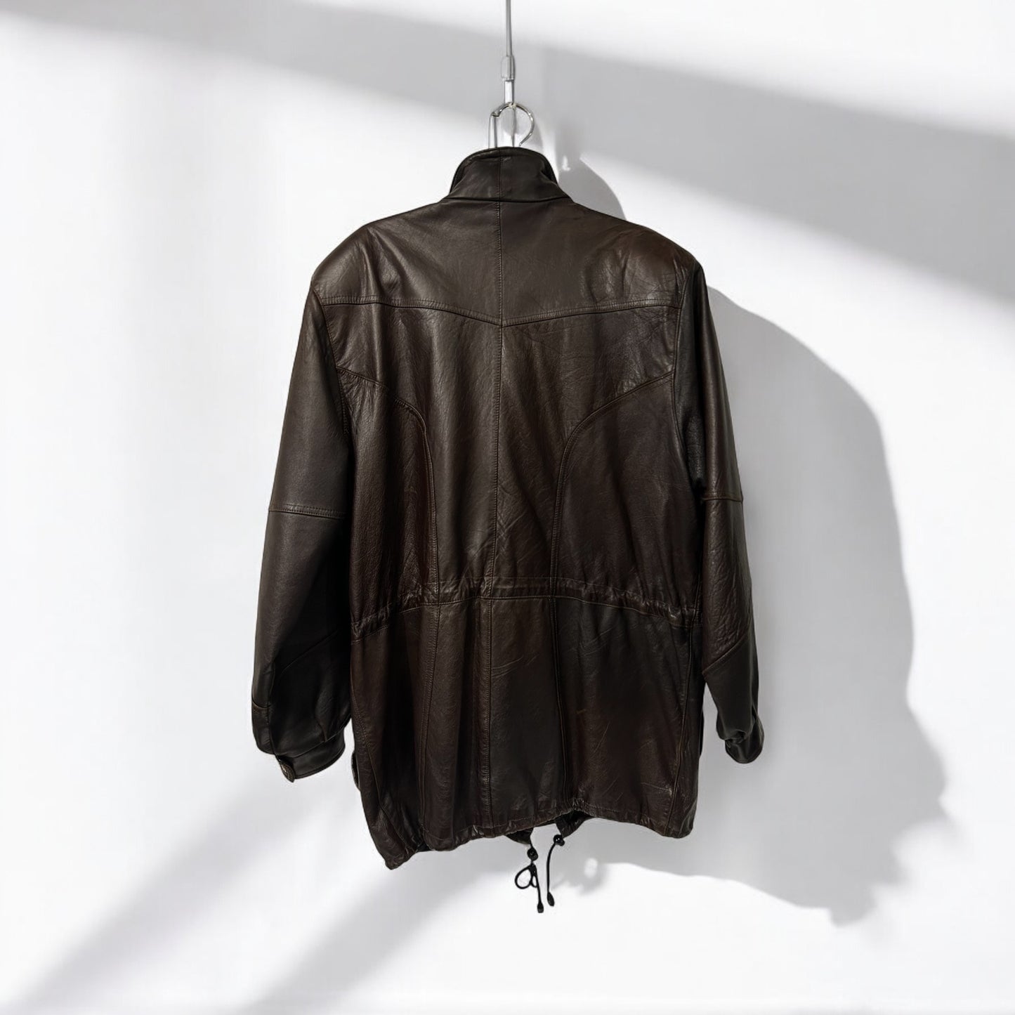 Vintage  brown long leather jacket