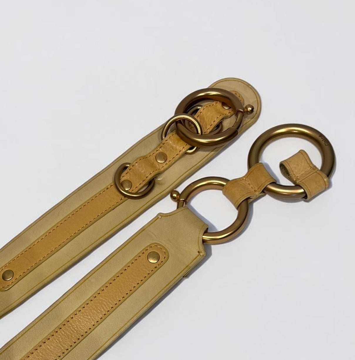 Vintage Chloé Leather Triple Ring Statement Belt| |Early 2000s,Phoebe Philo era