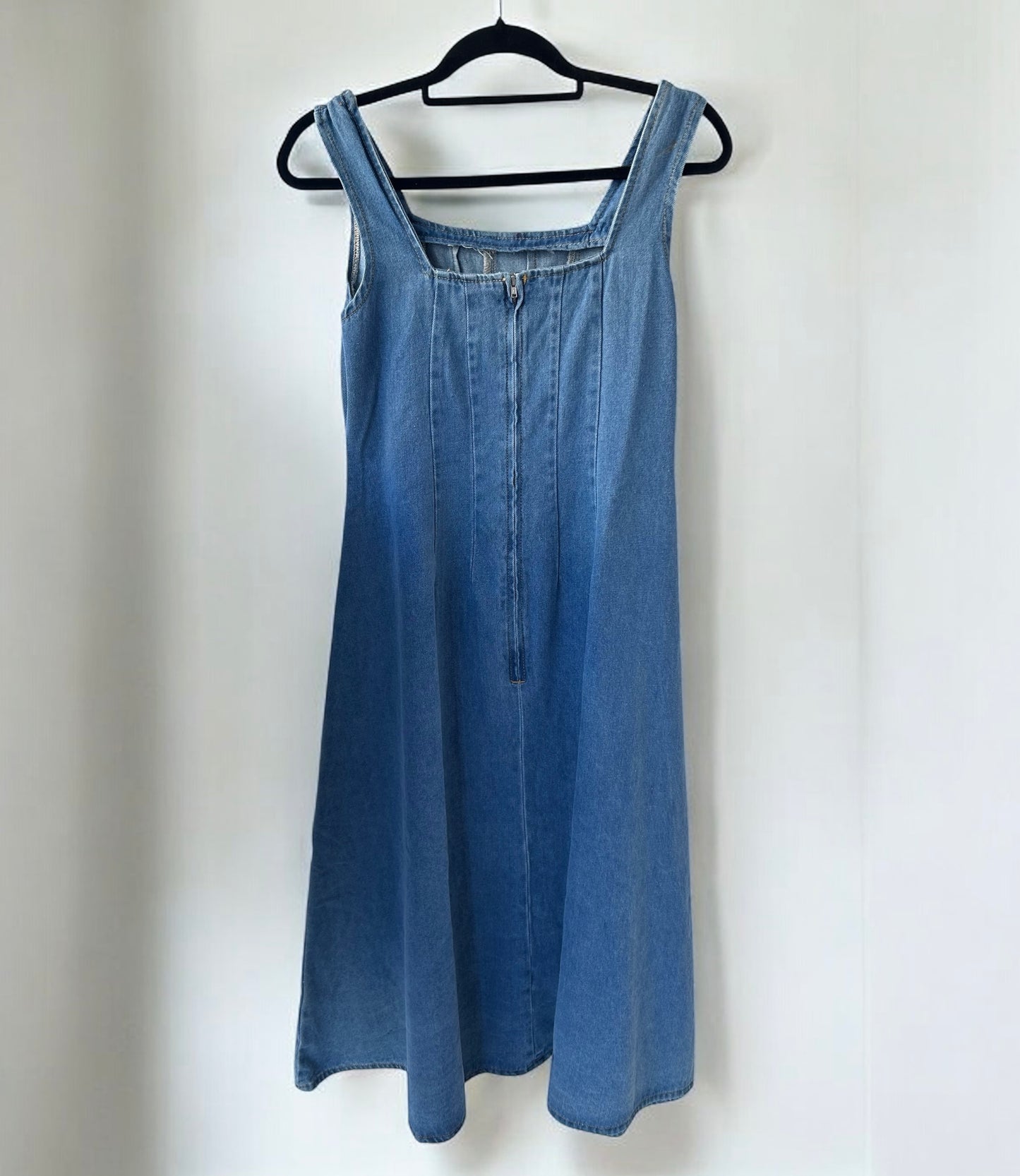 1990s Vintage Denim Sleeveless Dress