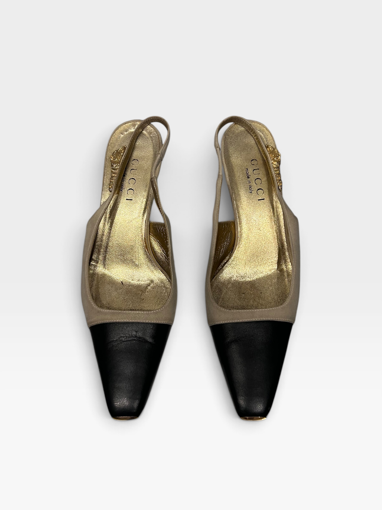 Vintage Gucci Snake Head Slingback Kitten Heels | Late 1990s