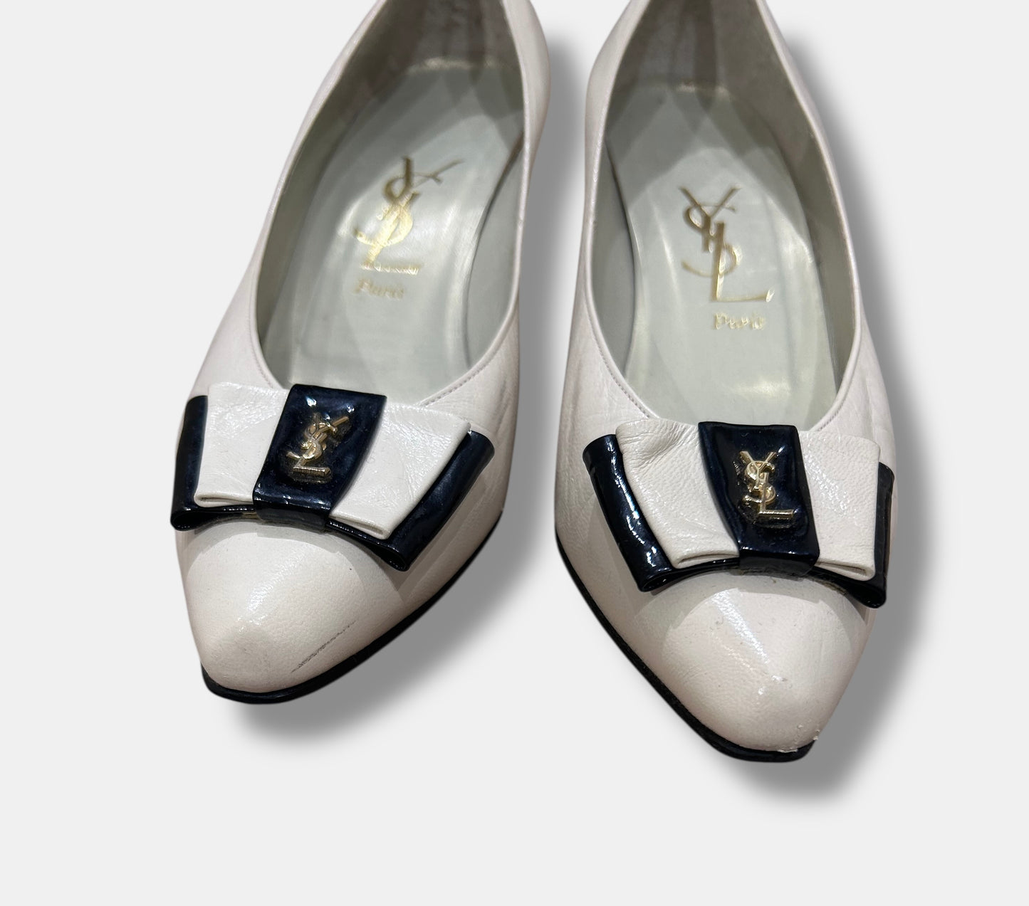 Vintage Yves Saint Laurent White Leather Shoes | Late 90s| Tom Ford Era