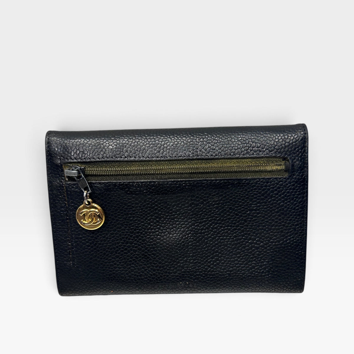 Chanel Black Caviar Leather CC Wallet | 1999