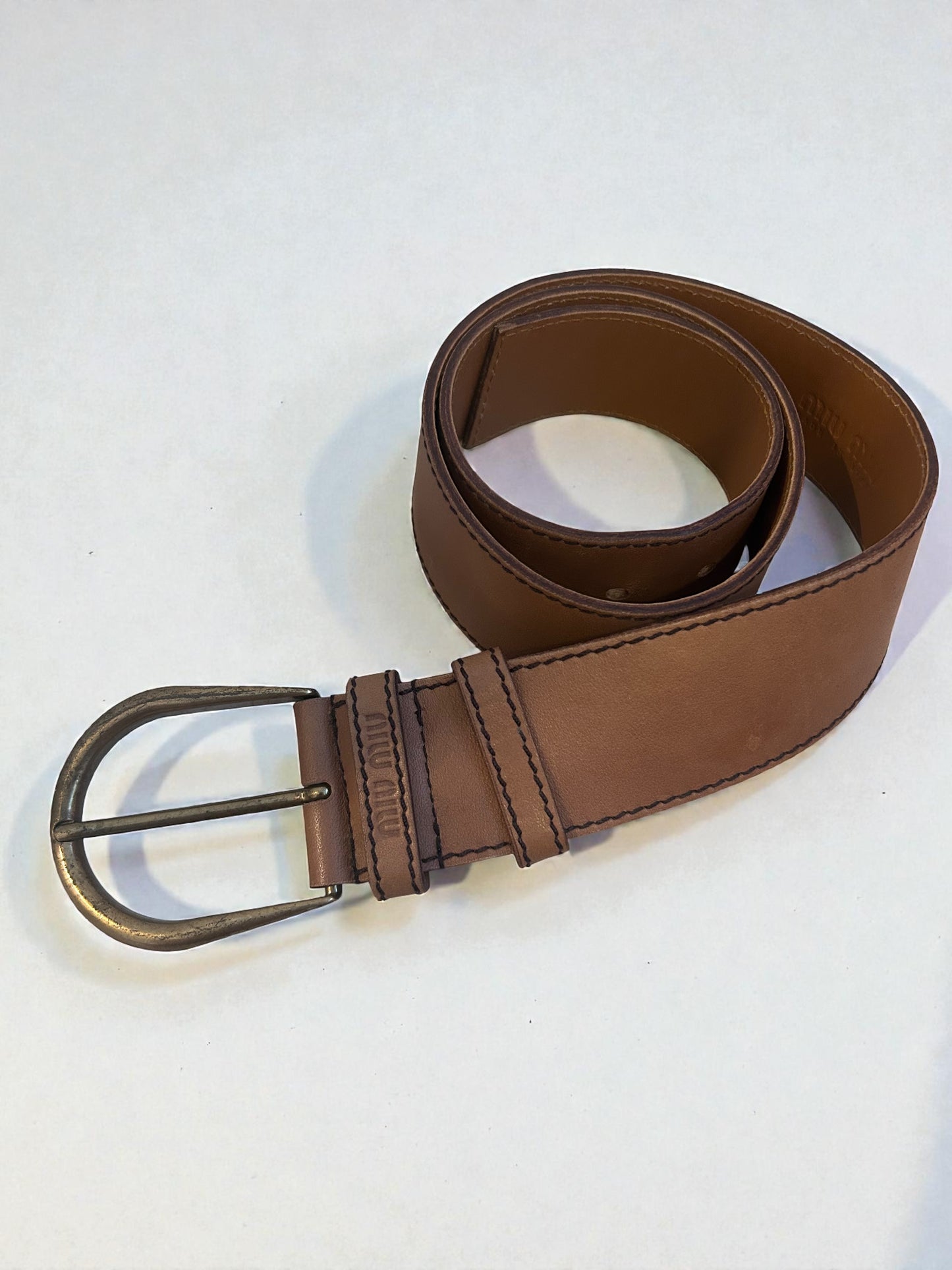 Miu Miu Vintage Brown Leather Belt | Early 2000s