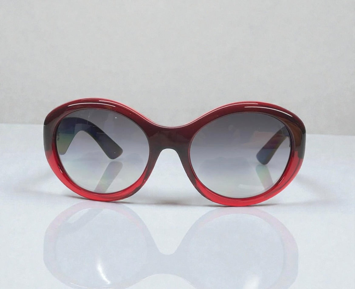Prada Archive SPR 30P Burgundy Oval Sunglasses |Early 2000s