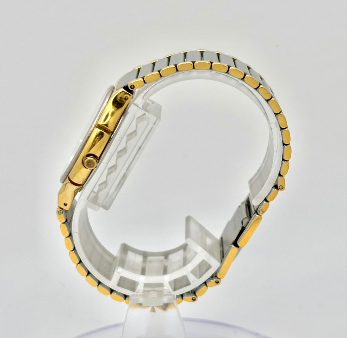 Vintage Yves Saint Laurent Two-Tone Roman Dial Quartz Watch |1990s