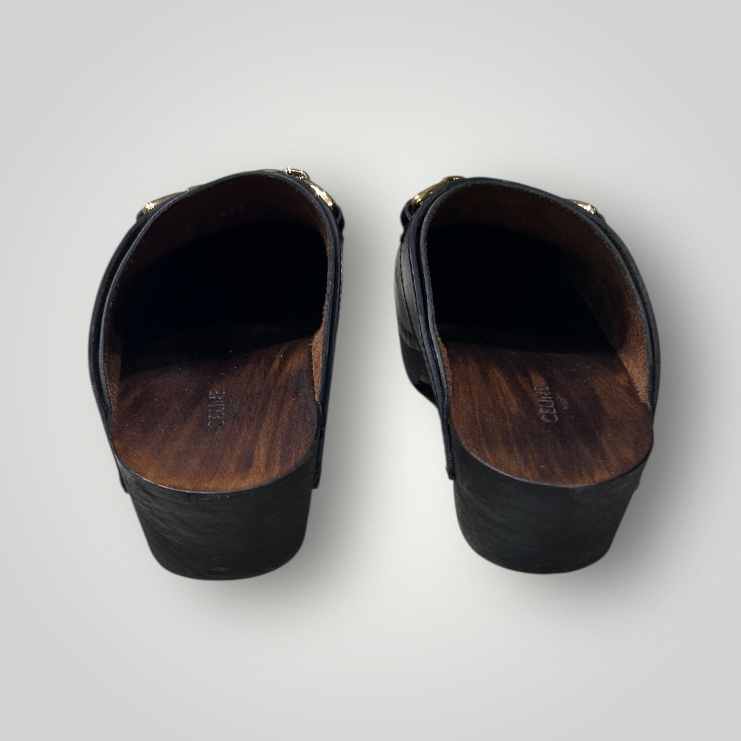 CELINE Les Bois Chain Clogs