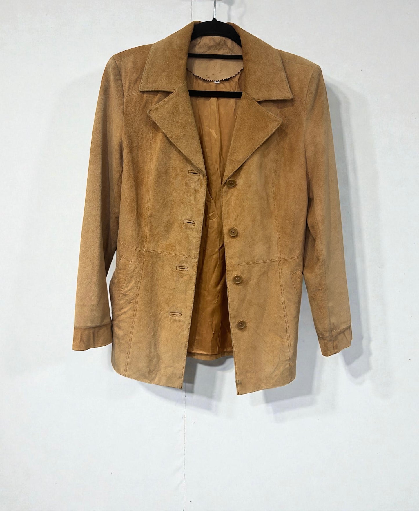 Vintage Suede Leather Jacket | Camel Brown
