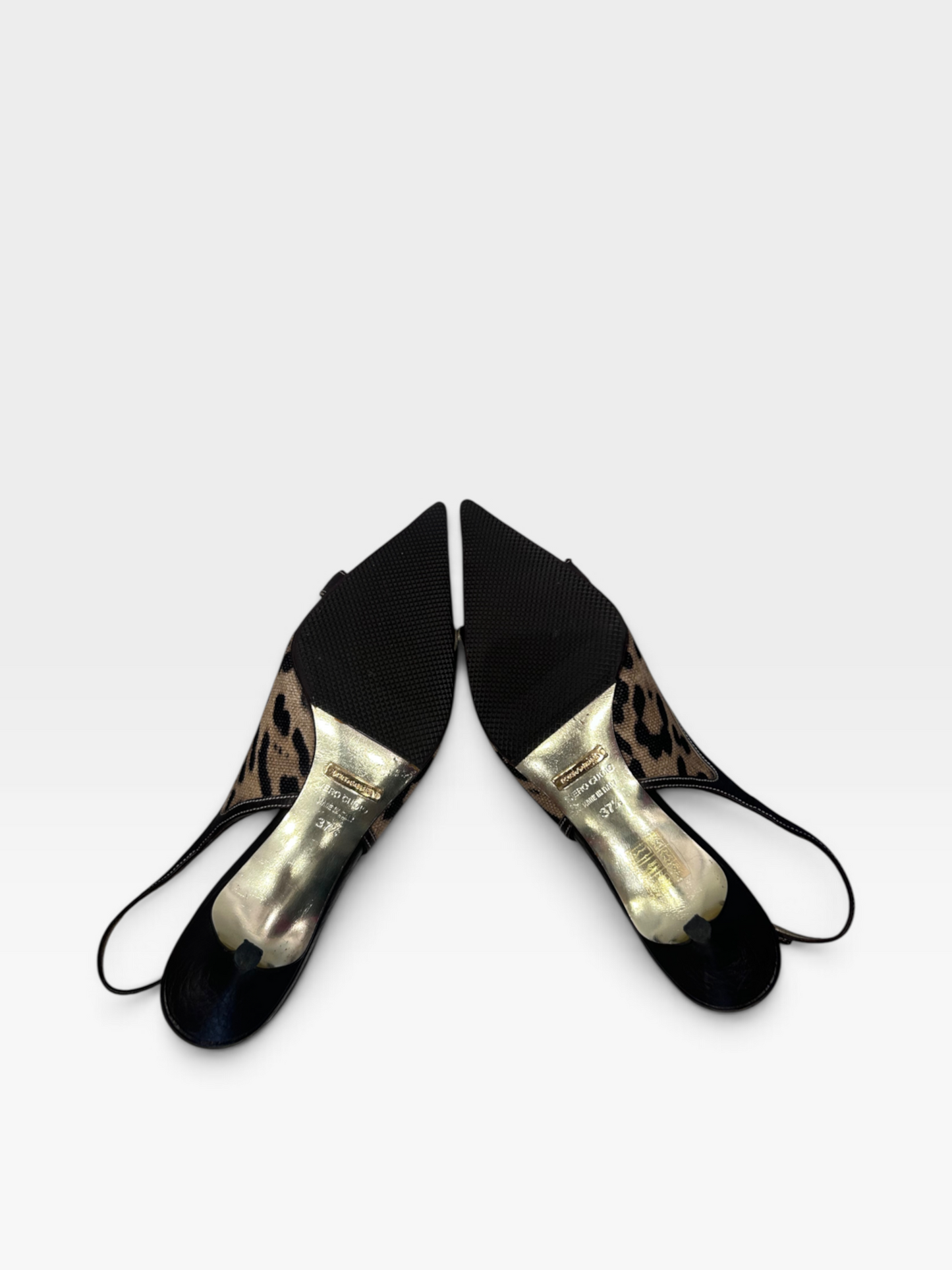 Vintage Dolce & Gabbana Leopard Slingback Heels| Early 2000s