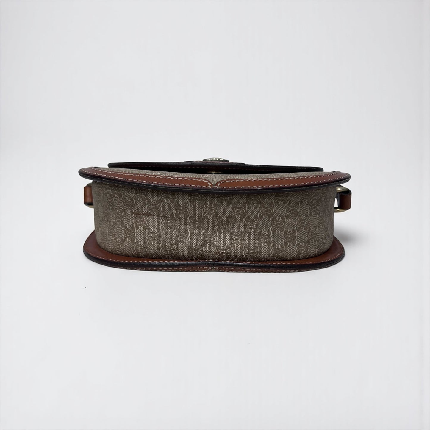 Vintage Celine Triomphe Monogram Canvas & Leather Bag