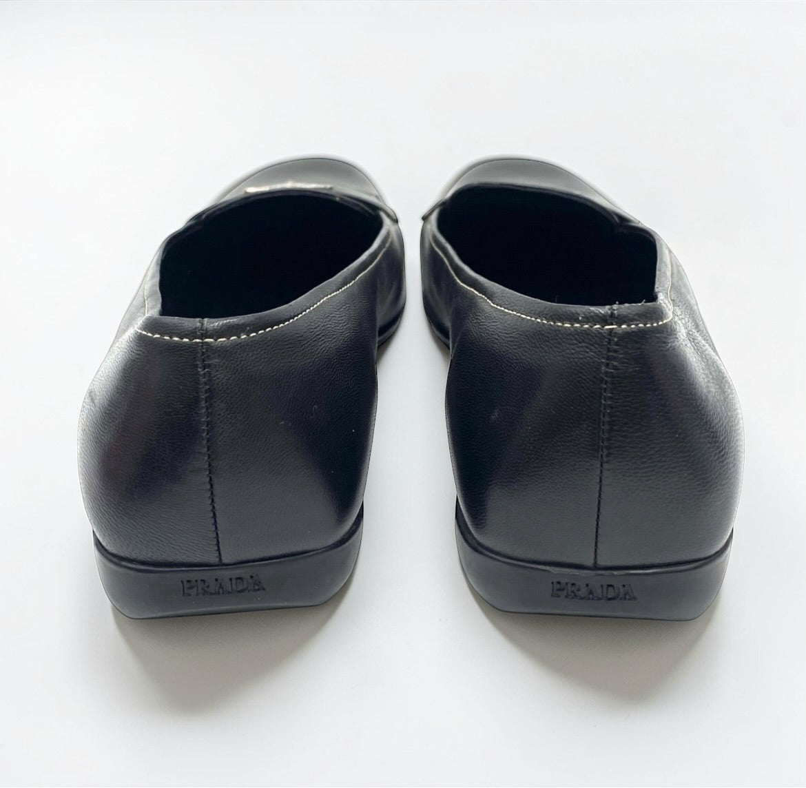 Vintage Prada Triangle Logo Leather Loafers| | Late 90’s- Early 2000’s