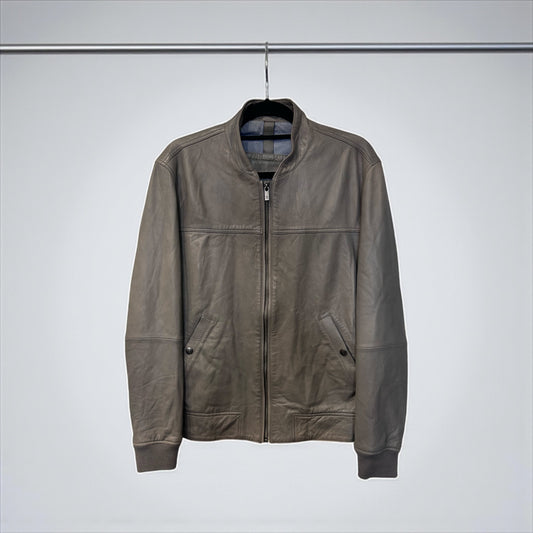Massimo Dutti Leather Bomber Jacket