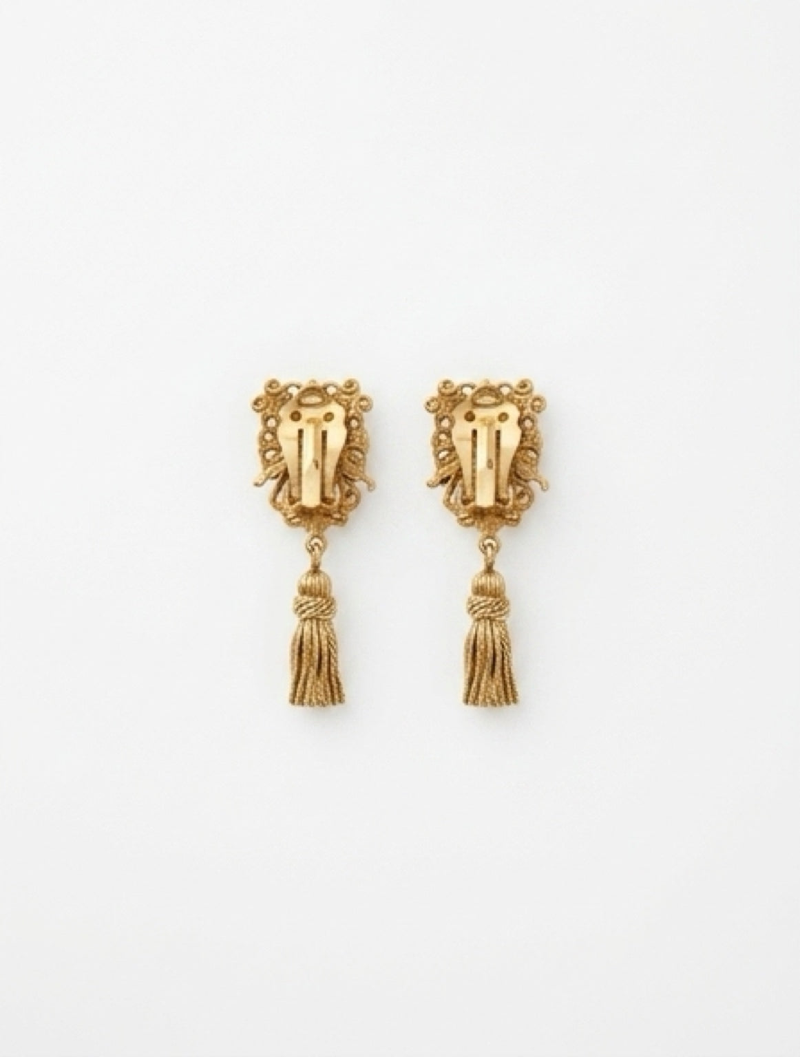 Vintage Gold-Plated Tassel Earrings| 1980s