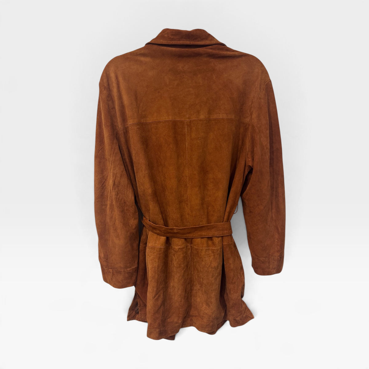 Vintage Cognac Suede Belted Jacket | 1990s