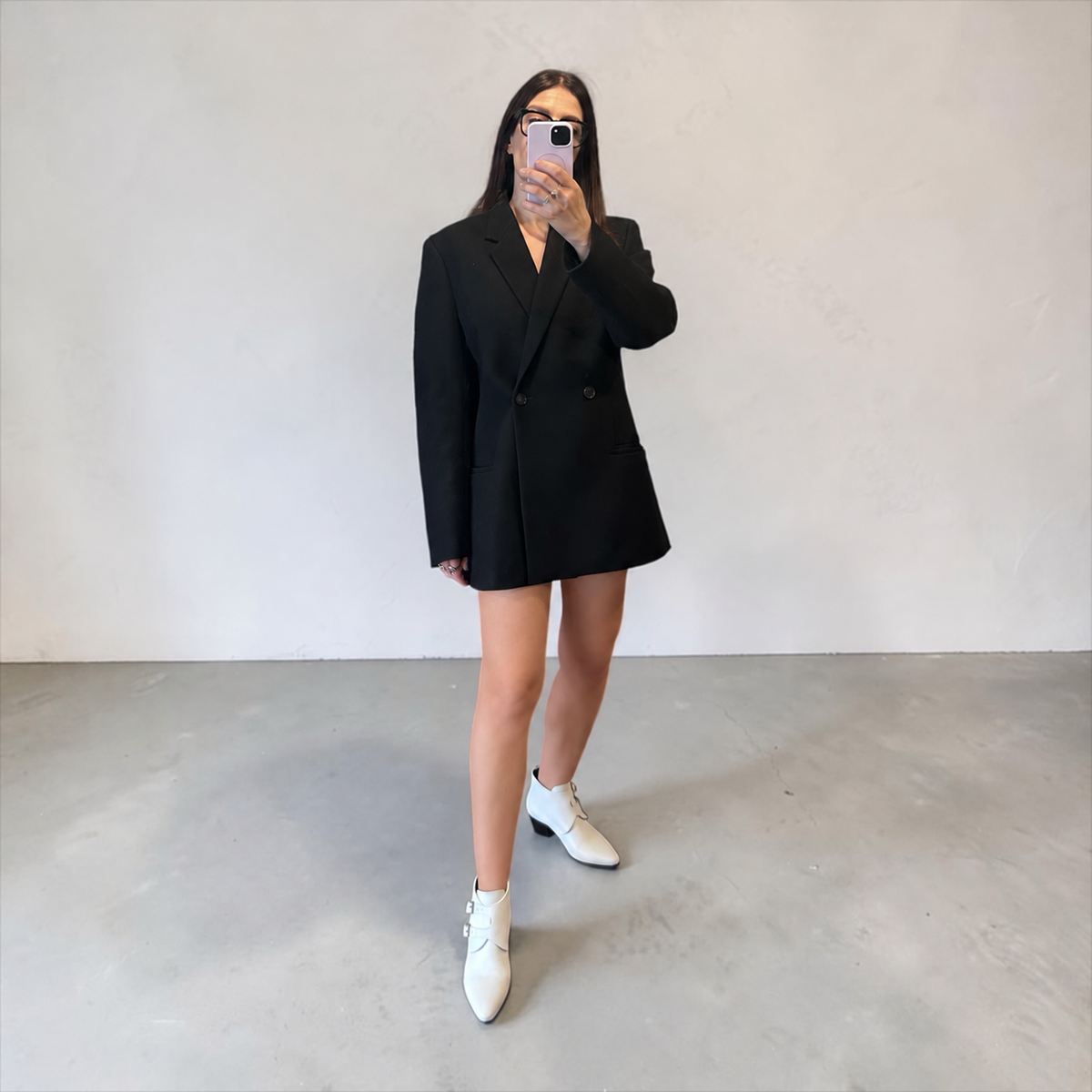 TOTEME Black Double-Breasted Wool Blazer