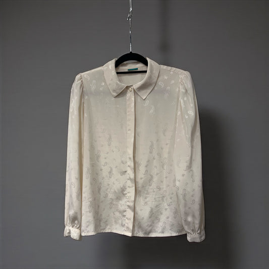 Vintage Cream Paisley Blouse
