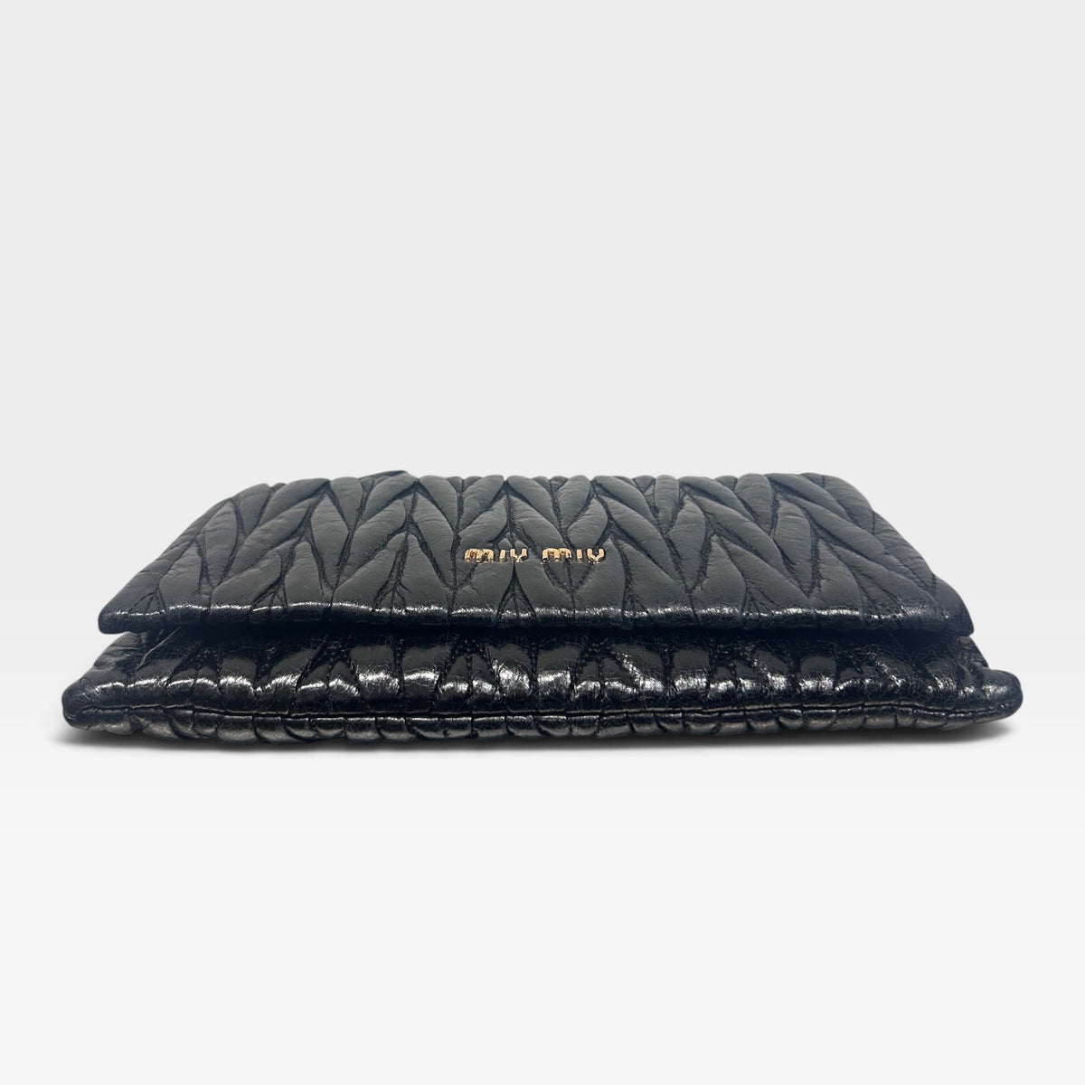 Miu Miu Black Matelassé Leather Shoulder Bag | 2000s