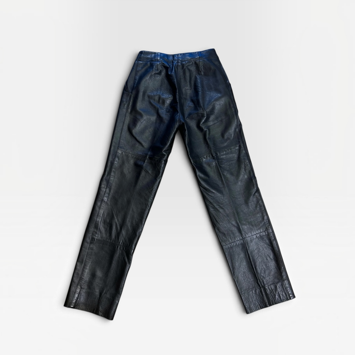 Vintage Black Leather High-Waisted Trousers| 1980s