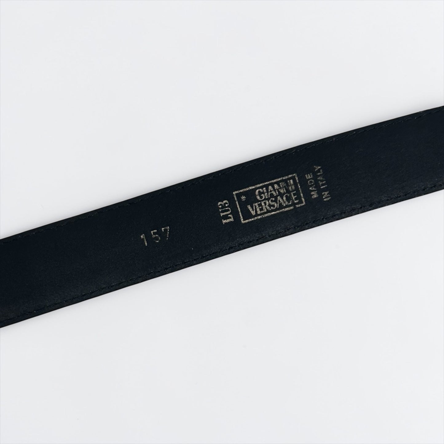 Vintage Gianni Versace Leather Belt with Two-Tone Hardware| circa late 1980s / early 1990s