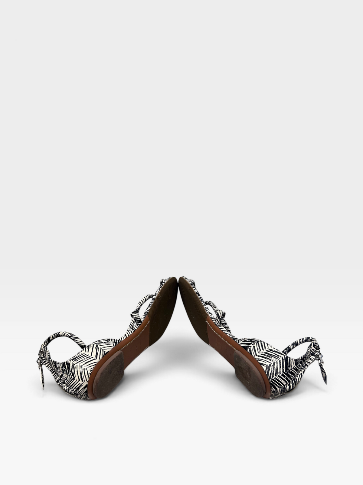 Alaïa Paris Black & White Braided Flat Sandals| 2010