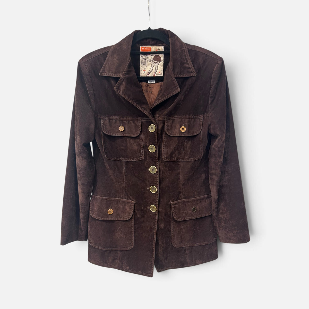 Vintage Suede Chocolate Brown Jacket| Early 2000s