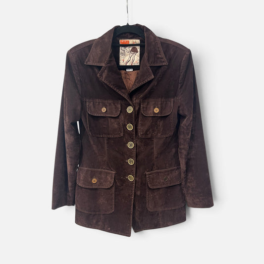 Vintage Suede Chocolate Brown Jacket| Early 2000s