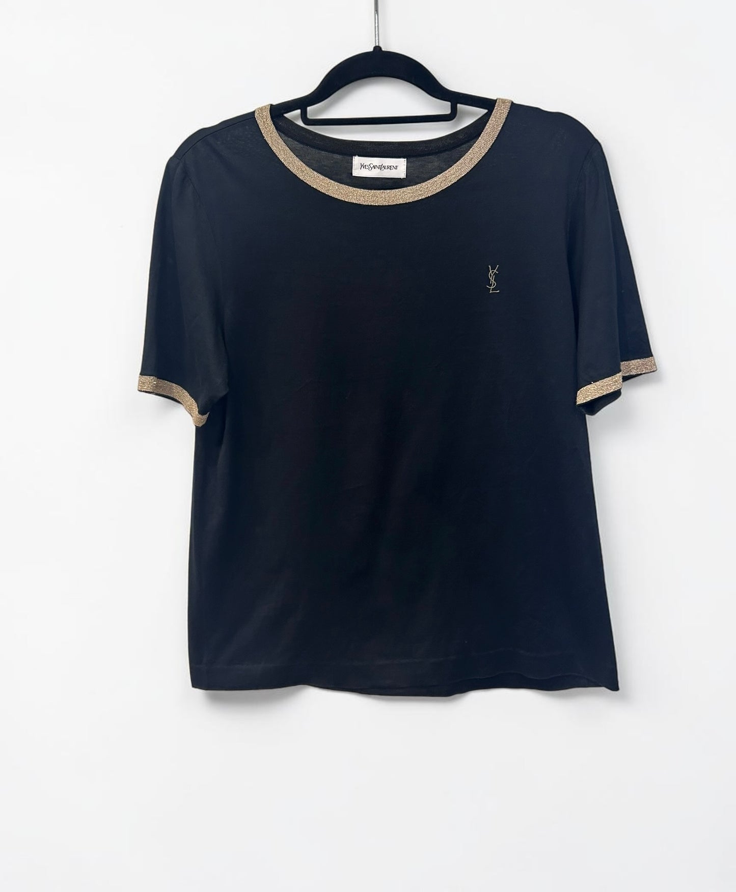 Vintage Yves Saint Laurent Top with Metallic Trim | Late 90s -Early 2000s