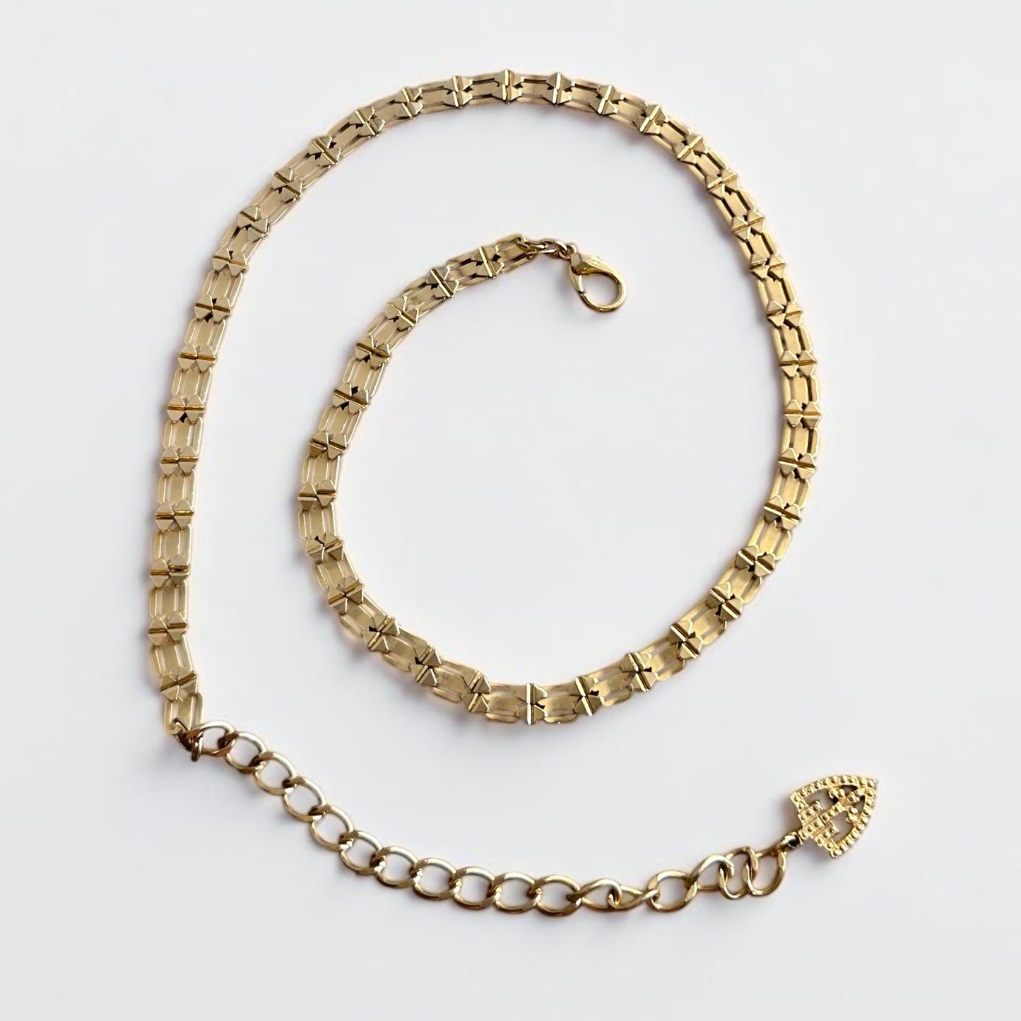 Vintage Convertible Gold Tone Chain Necklace / Belt|90s