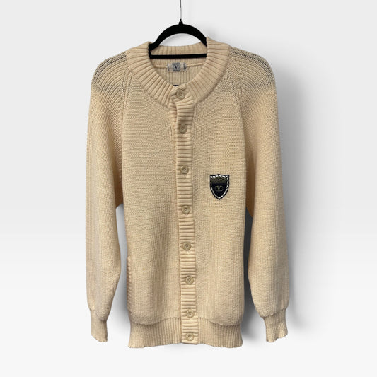 Vintage Valentino Cream Patch Knit Cardigan | 1990s