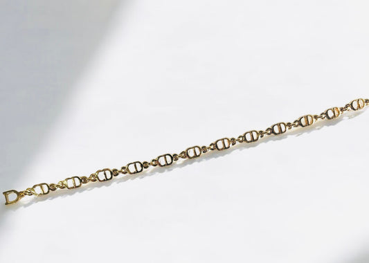 Vintage Dior Gold-Plated CD Link Bracelet
