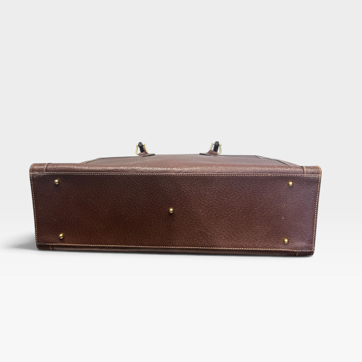Vintage Gucci Diana Brown Leather Bamboo Tote Bag | Early 1990s