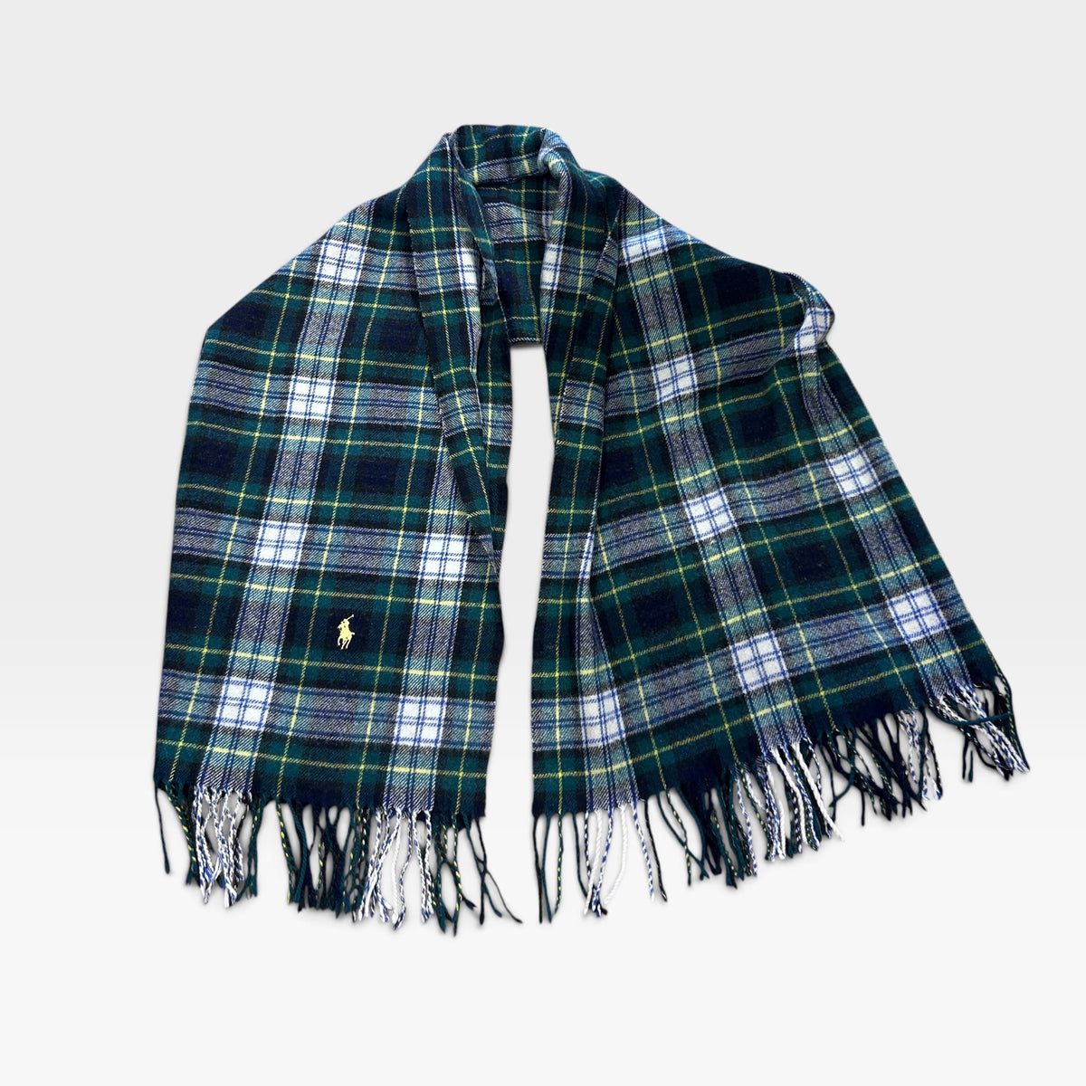 Vintage Ralph Lauren Plaid Wool Scarf | 1990s